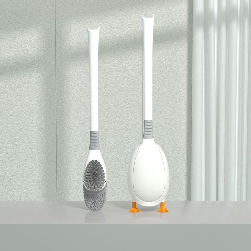 Duck Shaped Silicone Toilet Brush & Holder