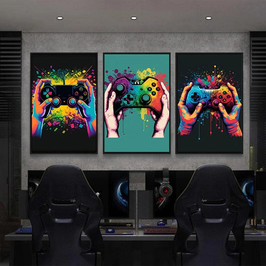 Splat Gaming Wall Art - Various Designs & Sizes