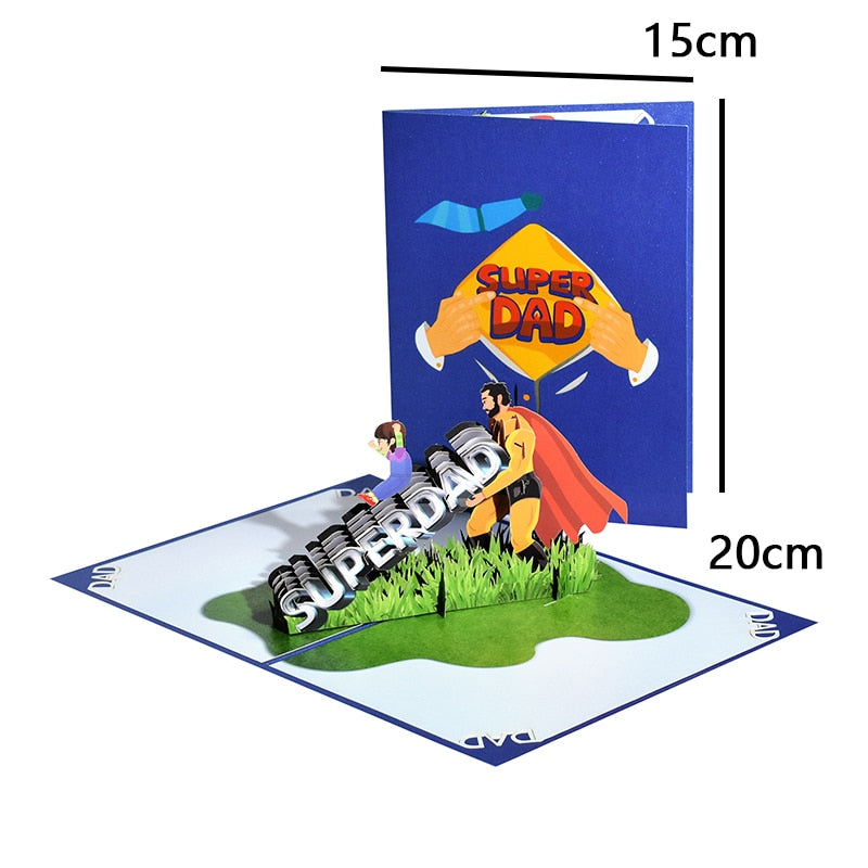 3D Pop-Up Fathers Day Greeting Card - Various Styles