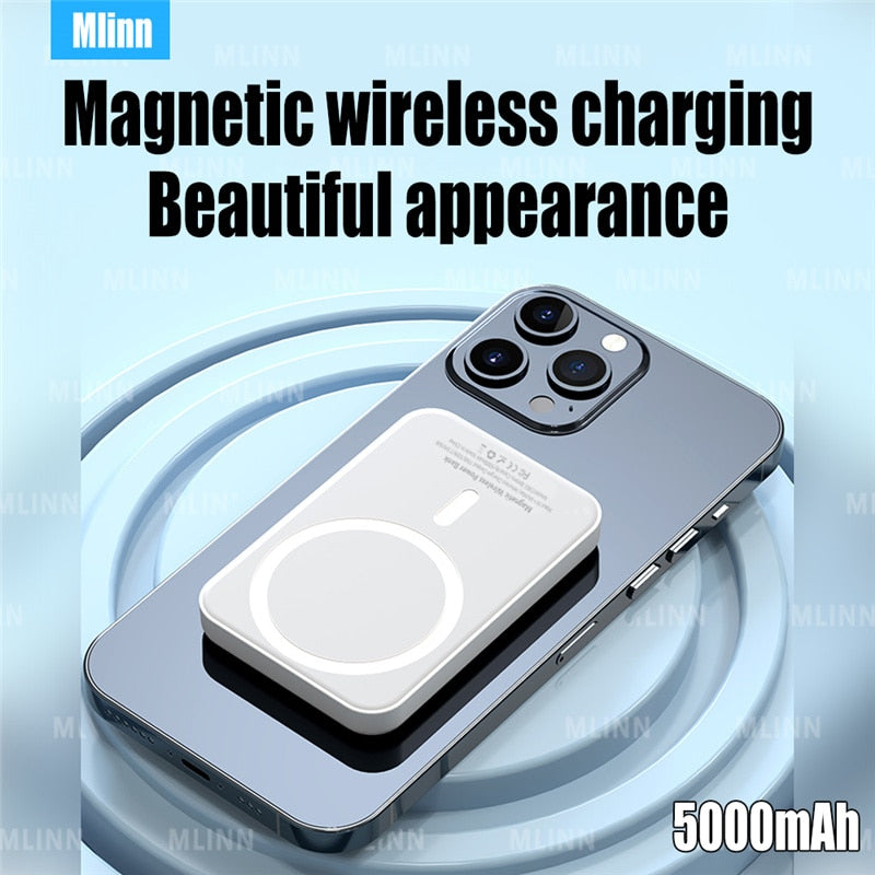 5000 to 10000mAh Wireless Magnetic Phone Charger - Various Colours