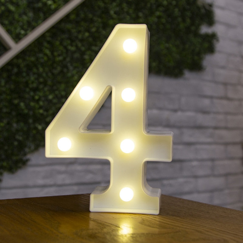 16cm High Number & Letter LED Lights - A to Z - 0 to 9