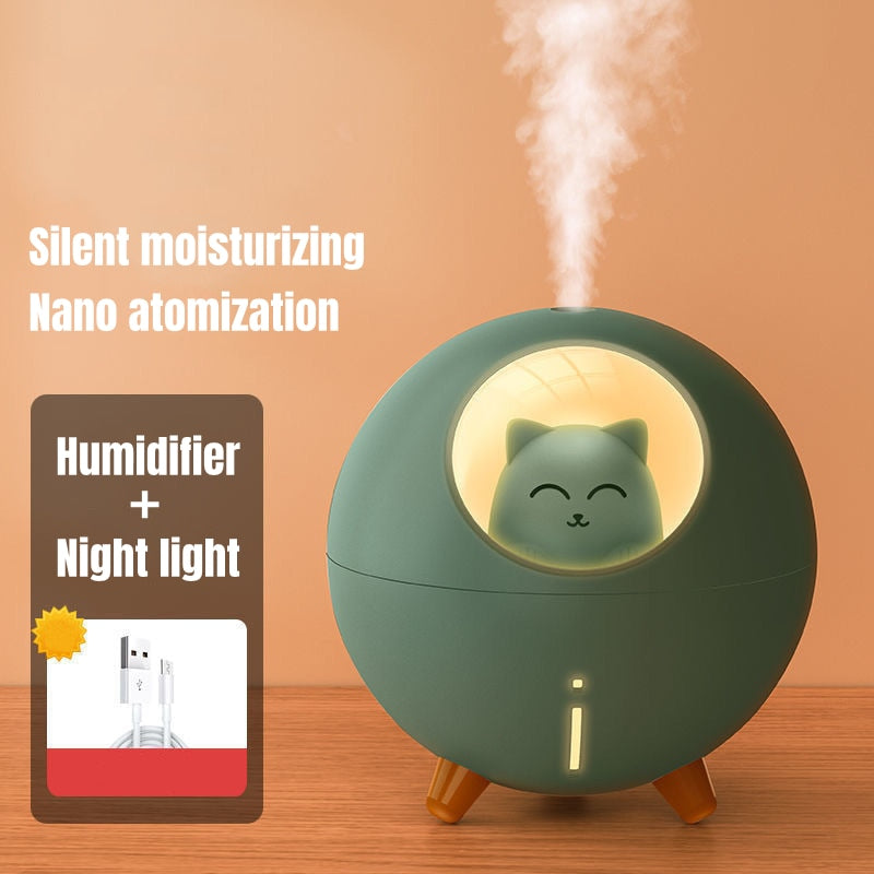 Cat Air Humidifier / Diffuser with LED Light - 3 Colour Options