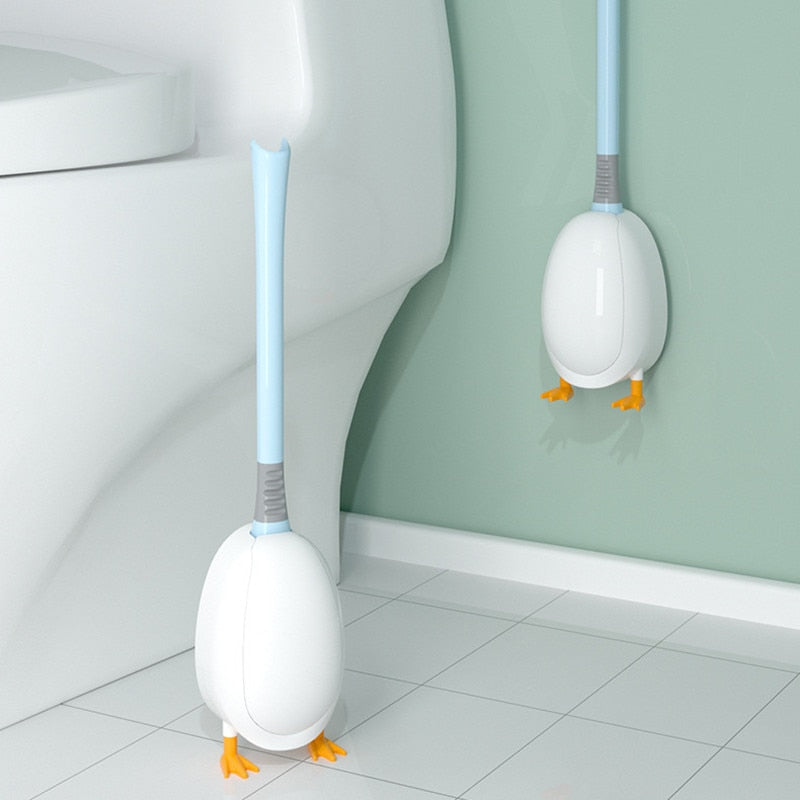 Duck Shaped Silicone Toilet Brush & Holder