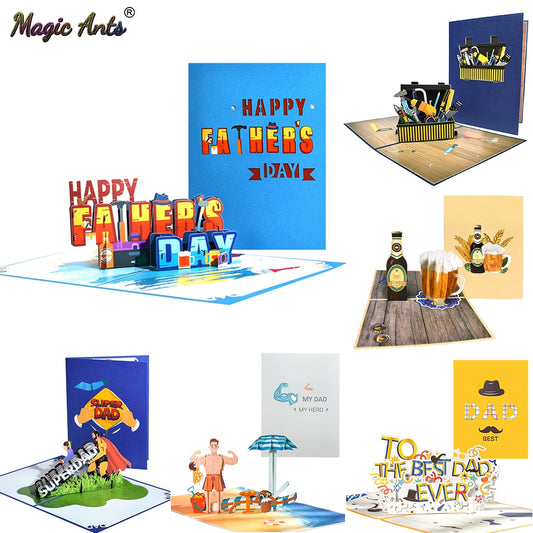 3D Pop-Up Fathers Day Greeting Card - Various Styles