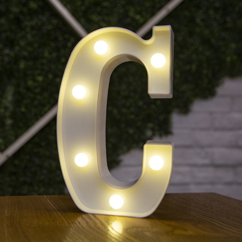 16cm High Number & Letter LED Lights - A to Z - 0 to 9