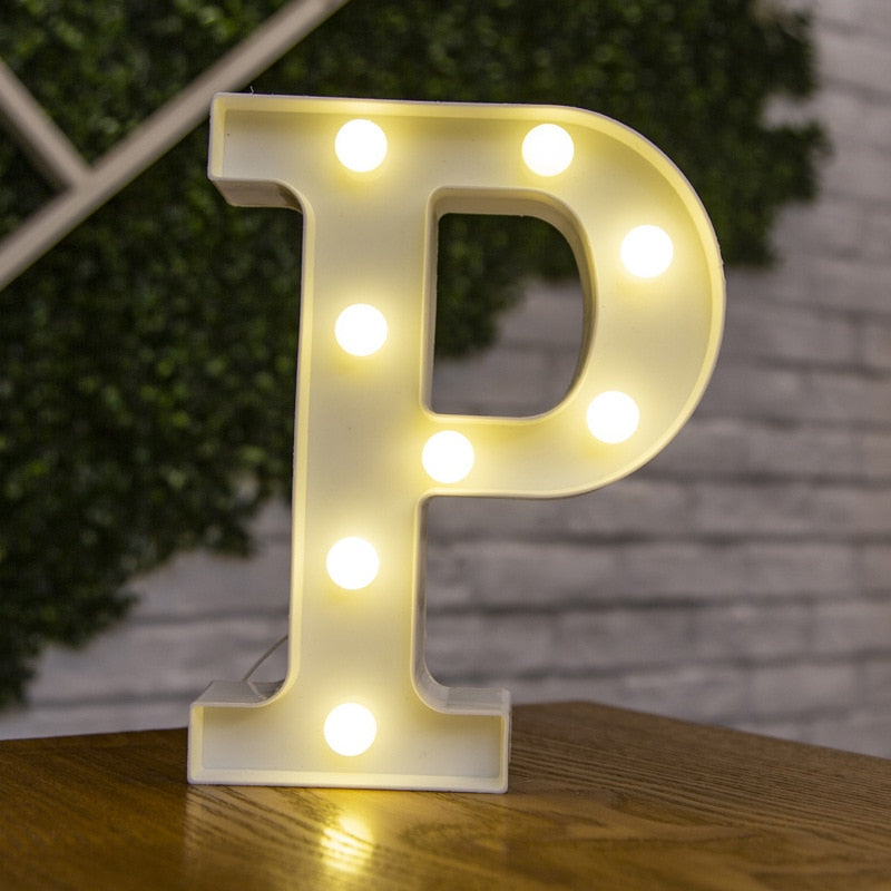 16cm High Number & Letter LED Lights - A to Z - 0 to 9