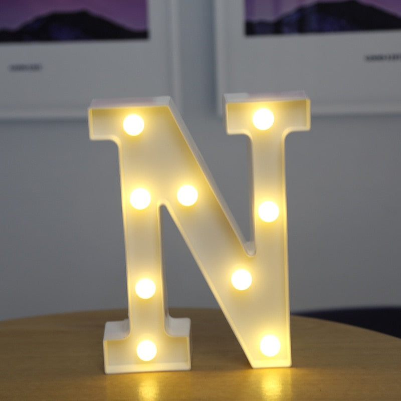 16cm High Number & Letter LED Lights - A to Z - 0 to 9