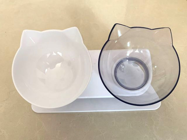 Non-Slip Double Cat / Dog Bowl With Stand - Various Colours