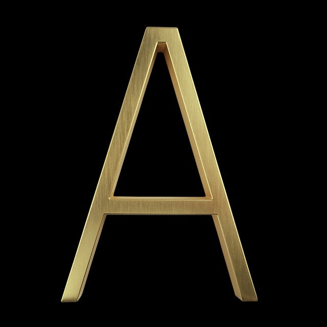 125mm Golden/Brass House Numbers - A/B/C - 0 to 9