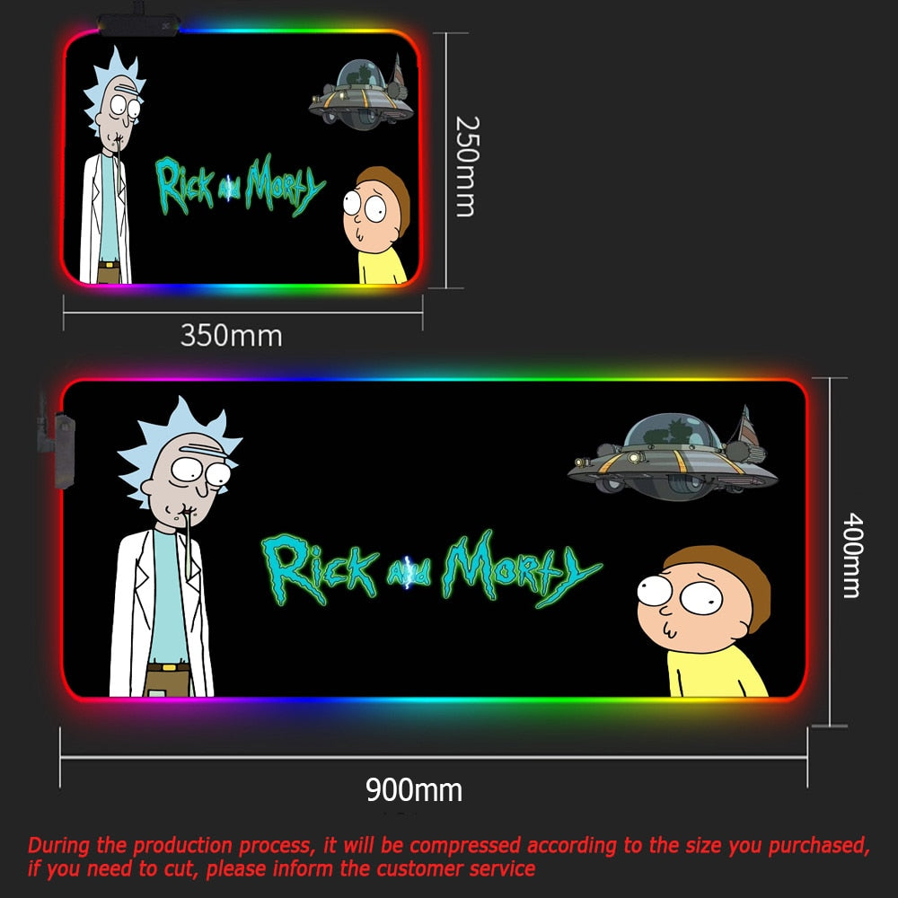 Rick & Morty LED RGB Keyboard & Mouse Desk Mat - Various Styles