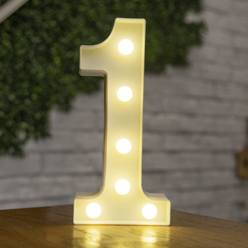 16cm High Number & Letter LED Lights - A to Z - 0 to 9