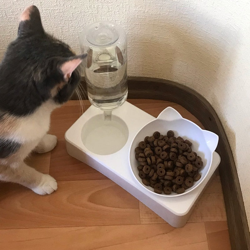 Non-Slip Double Cat / Dog Bowl With Stand - Various Colours