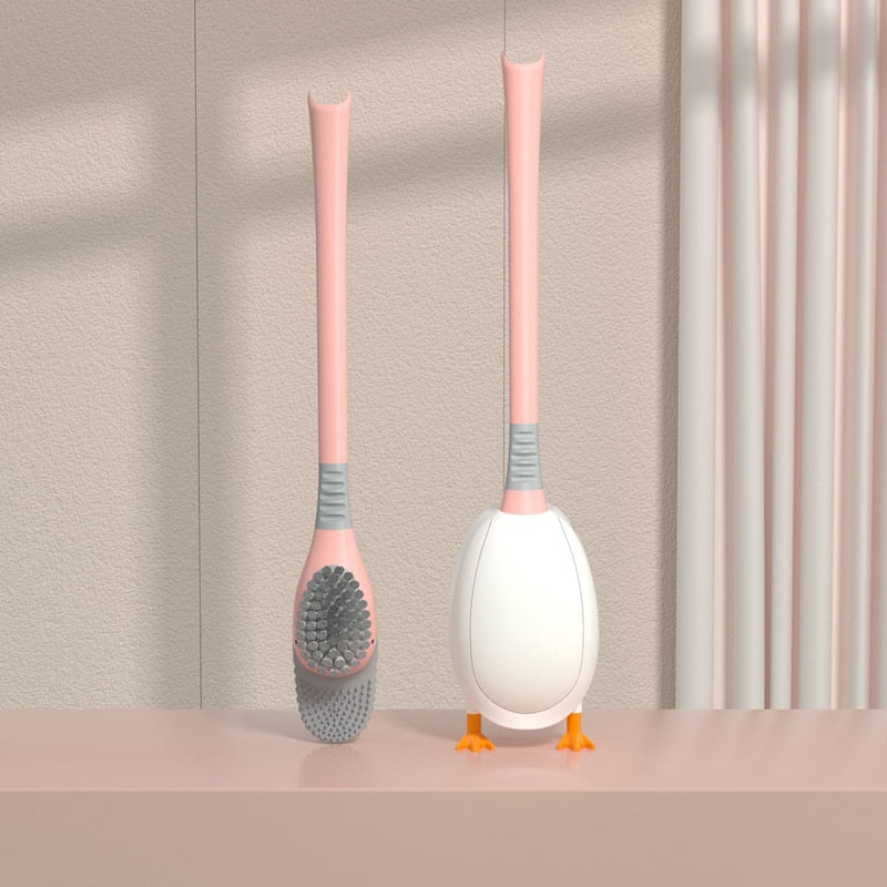 Duck Shaped Silicone Toilet Brush & Holder