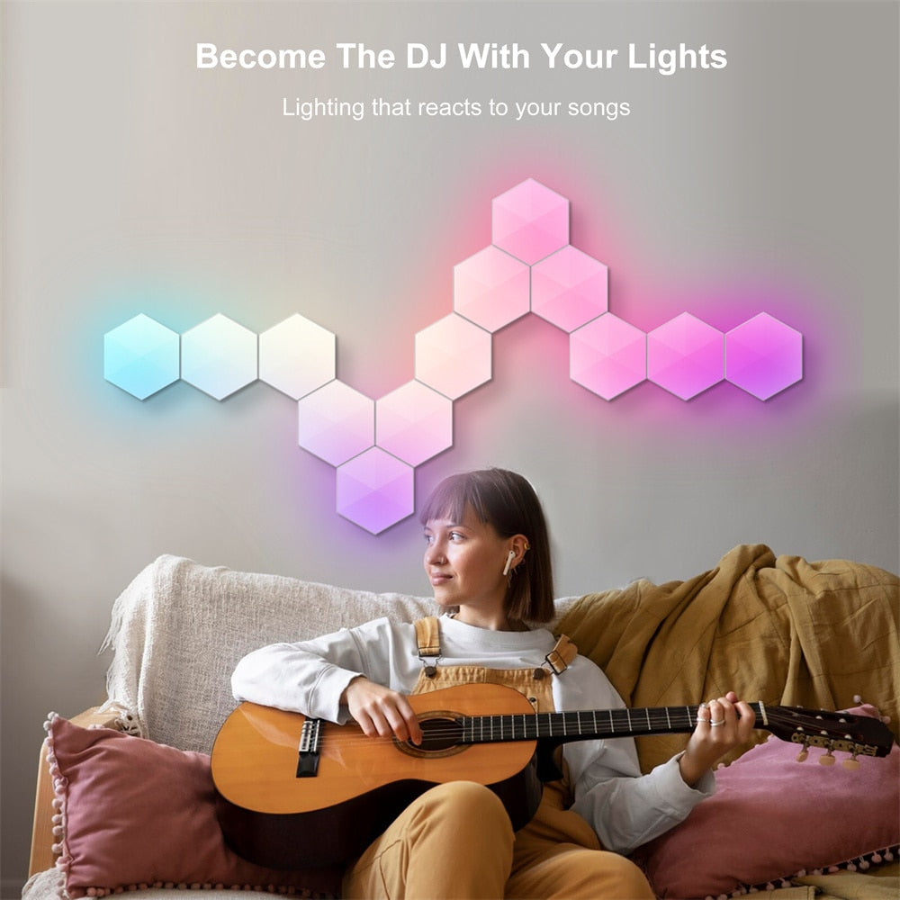 RGB LED Wall Light Panels - Rhythm & Sync - Works with Alexa & Google