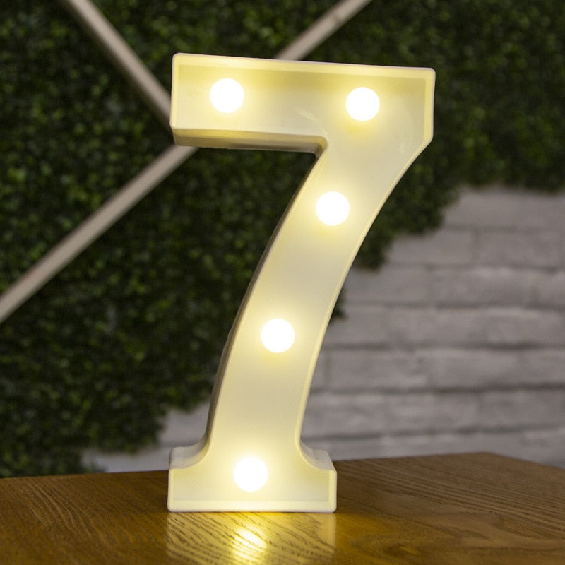 16cm High Number & Letter LED Lights - A to Z - 0 to 9