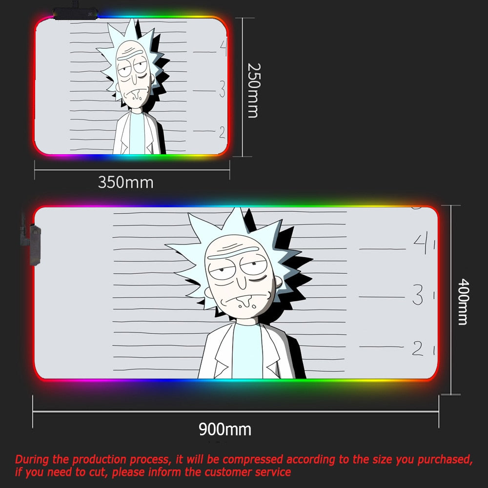 Rick & Morty LED RGB Keyboard & Mouse Desk Mat - Various Styles