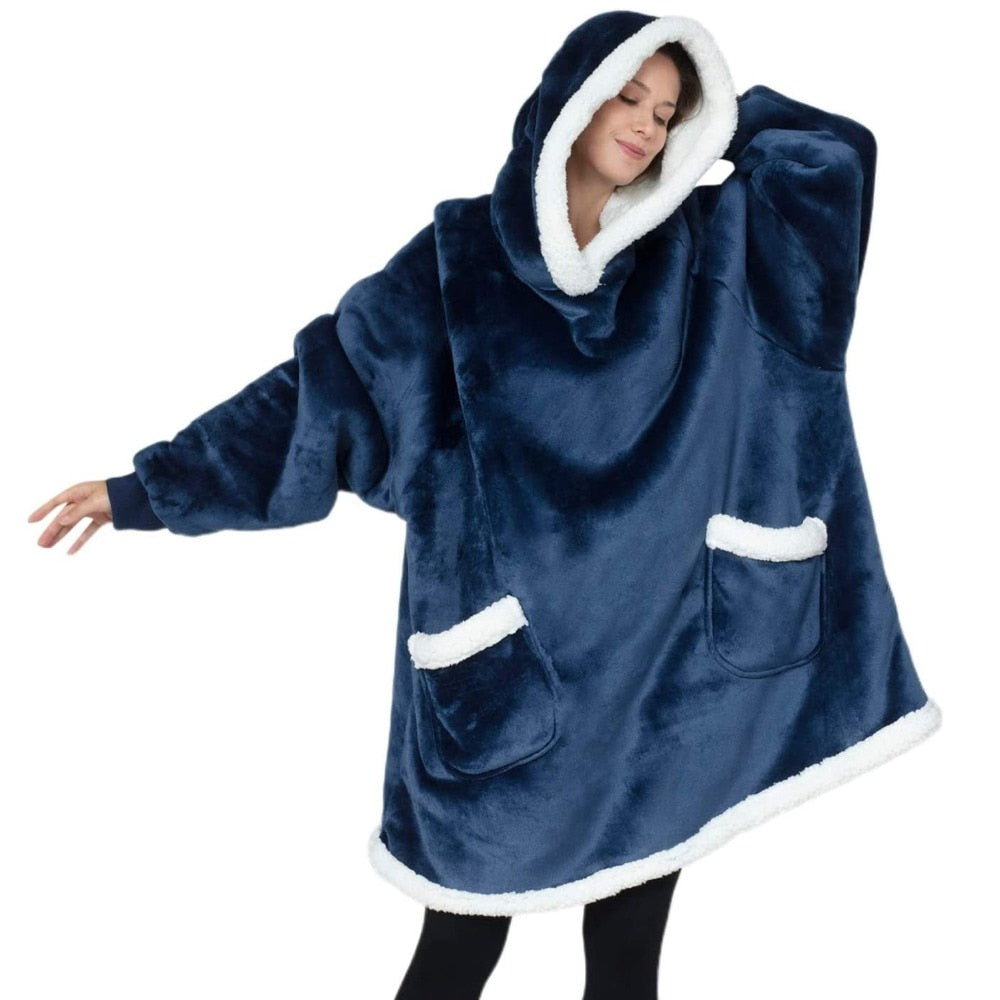 Oversized Winter Fleeced Indoor Hoodie - Various Sizes