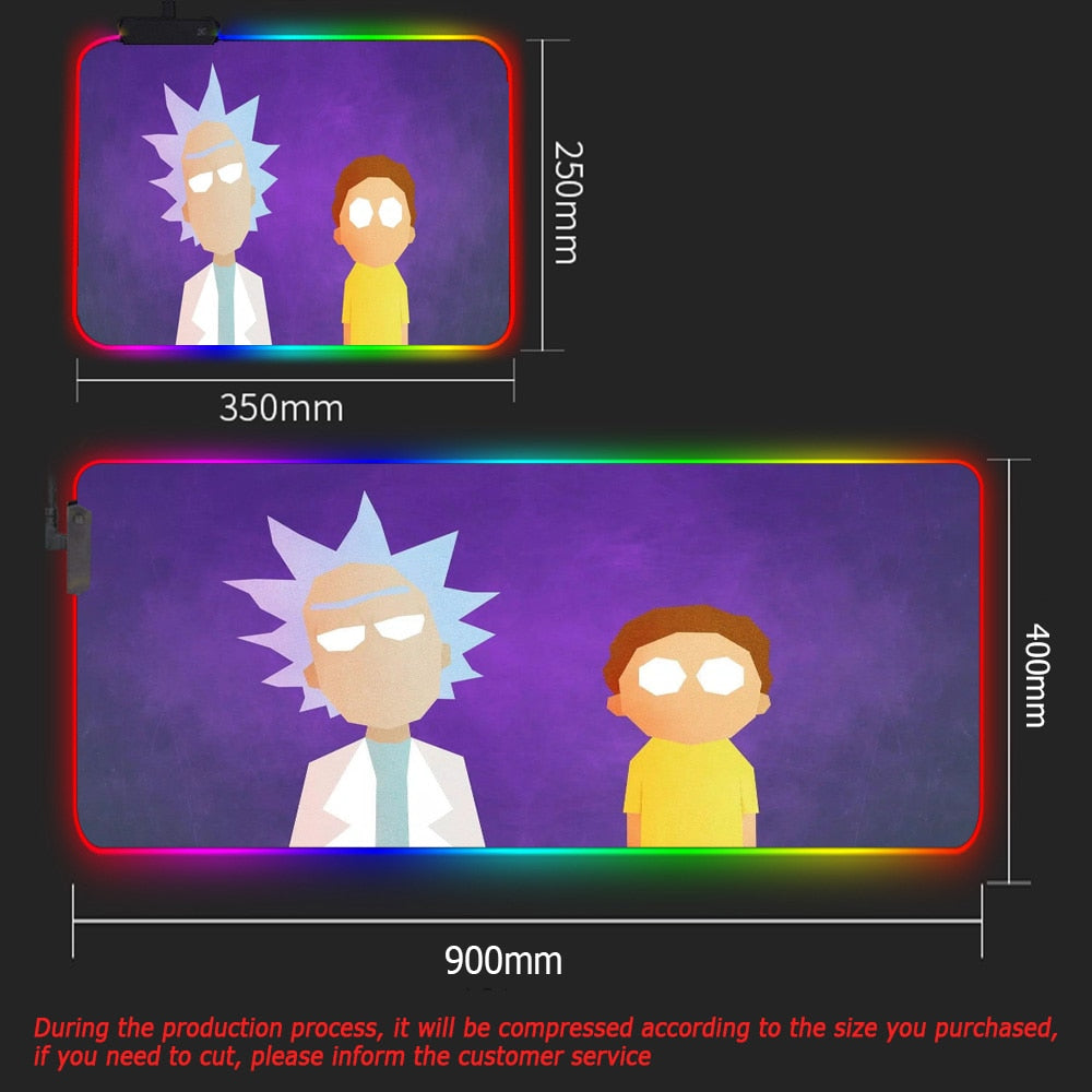 Rick & Morty LED RGB Keyboard & Mouse Desk Mat - Various Styles