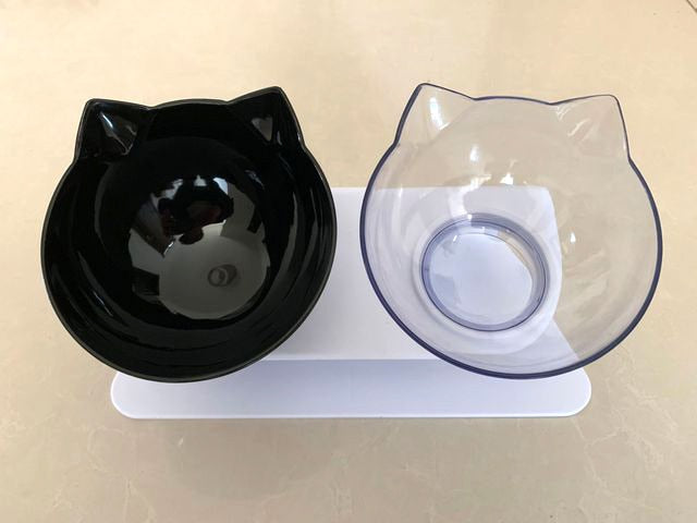 Non-Slip Double Cat / Dog Bowl With Stand - Various Colours