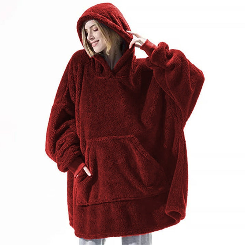 Oversized Winter Fleeced Indoor Hoodie - Various Sizes