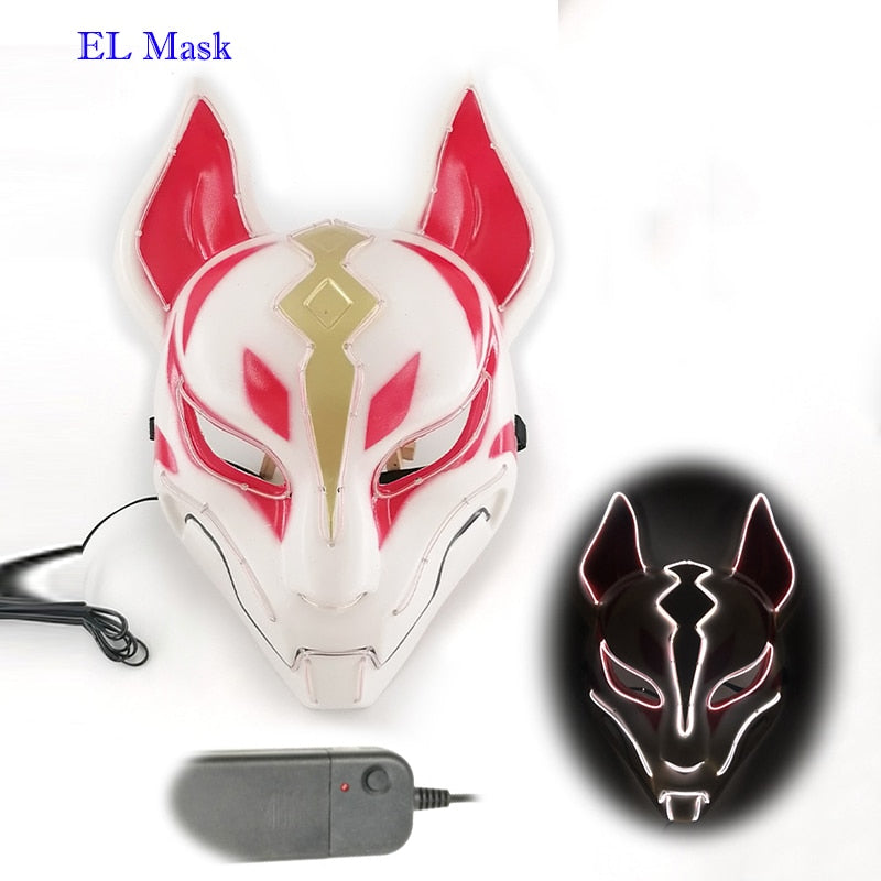 Anime Neon Fox Mask - Various Styles & Built in Options