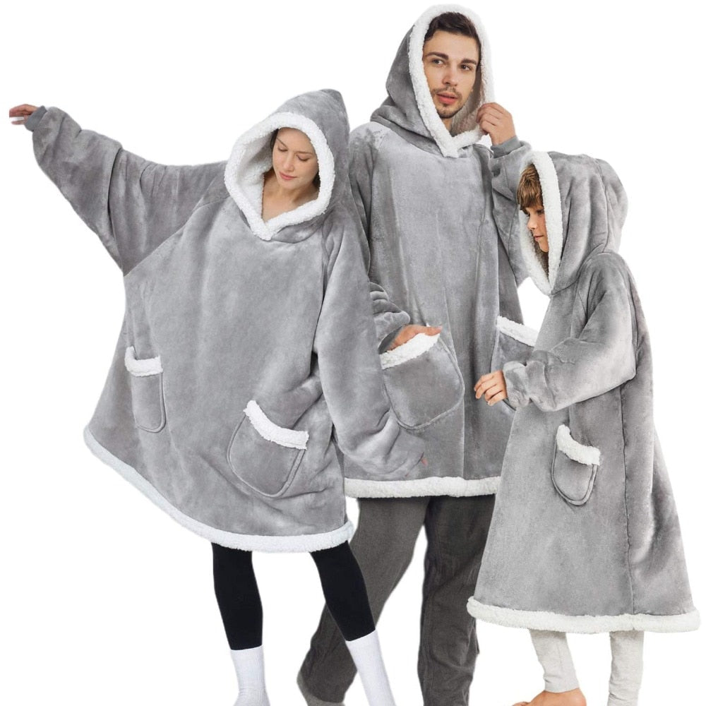 Oversized Winter Fleeced Indoor Hoodie - Various Sizes