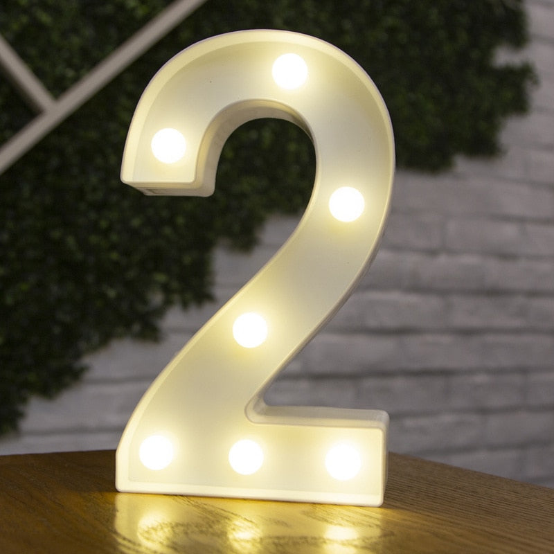 16cm High Number & Letter LED Lights - A to Z - 0 to 9