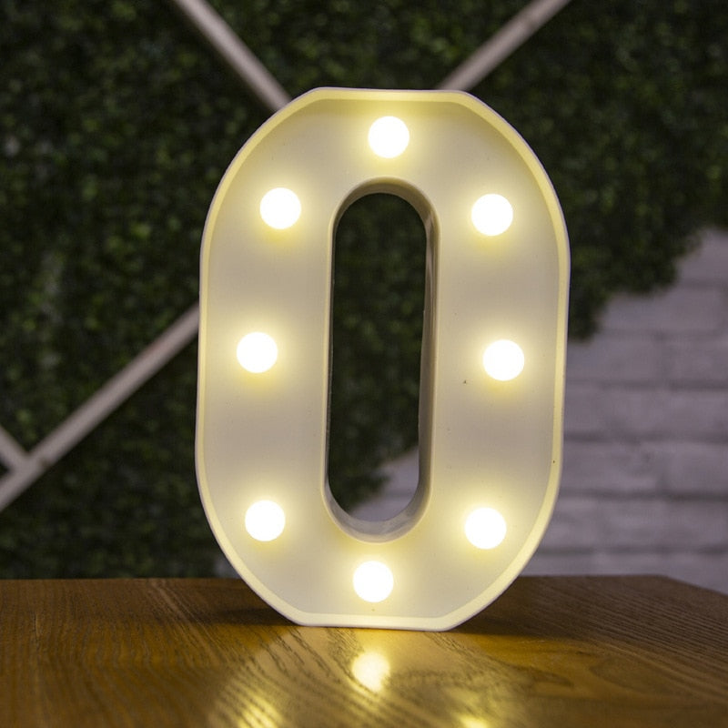 16cm High Number & Letter LED Lights - A to Z - 0 to 9