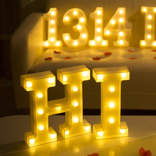 16cm High Number & Letter LED Lights - A to Z - 0 to 9