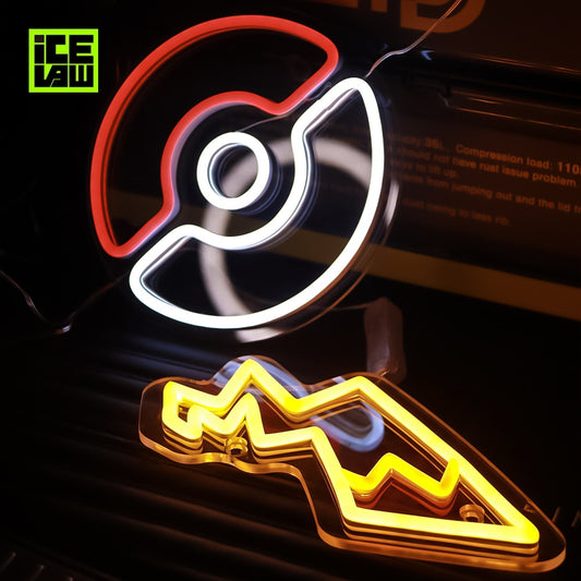 Pokémon Pokeball Hanging Neon Wall Light Display - 3 Colour Choices